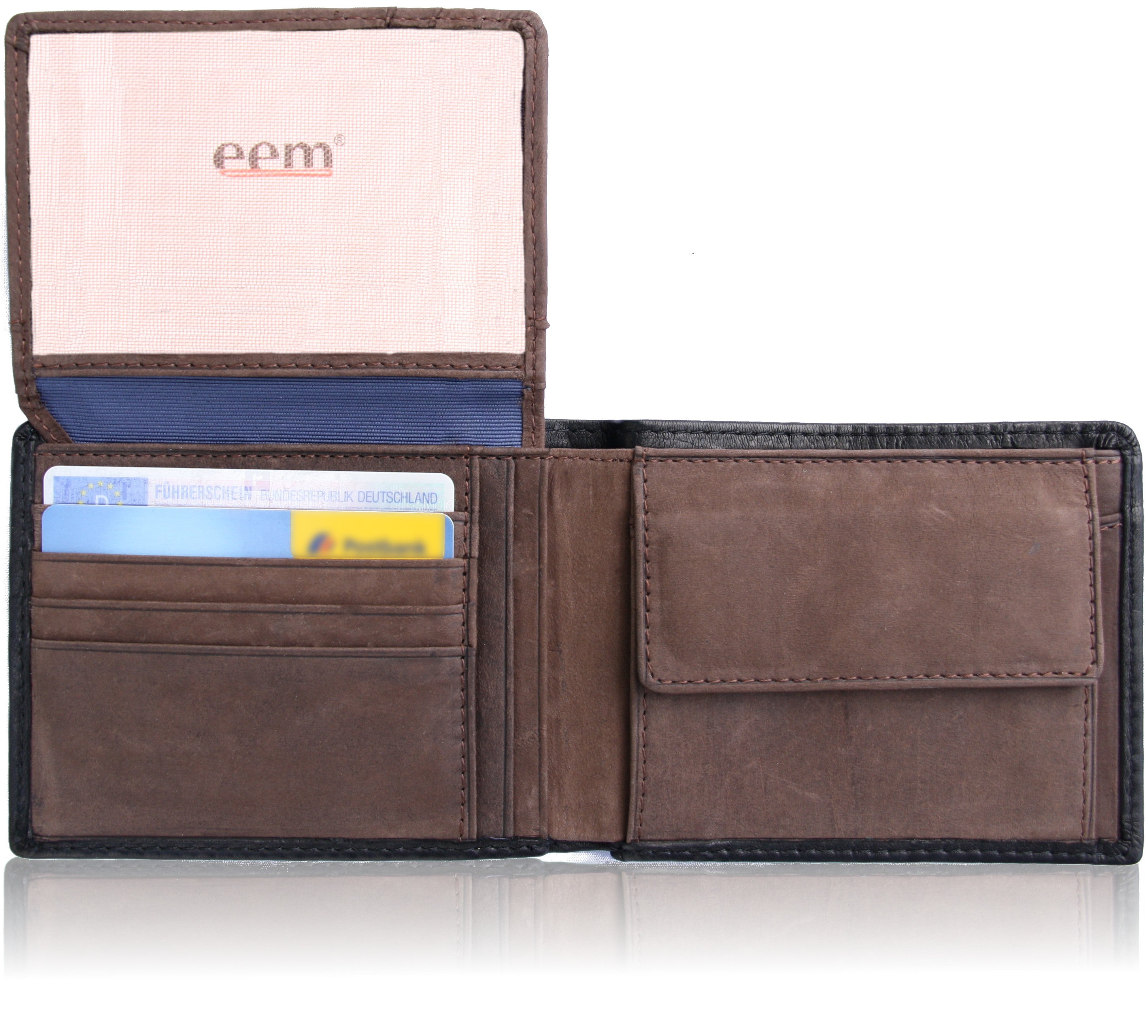 EEM Geldbörse gefertigt aus samtweichem, europäischem Leder